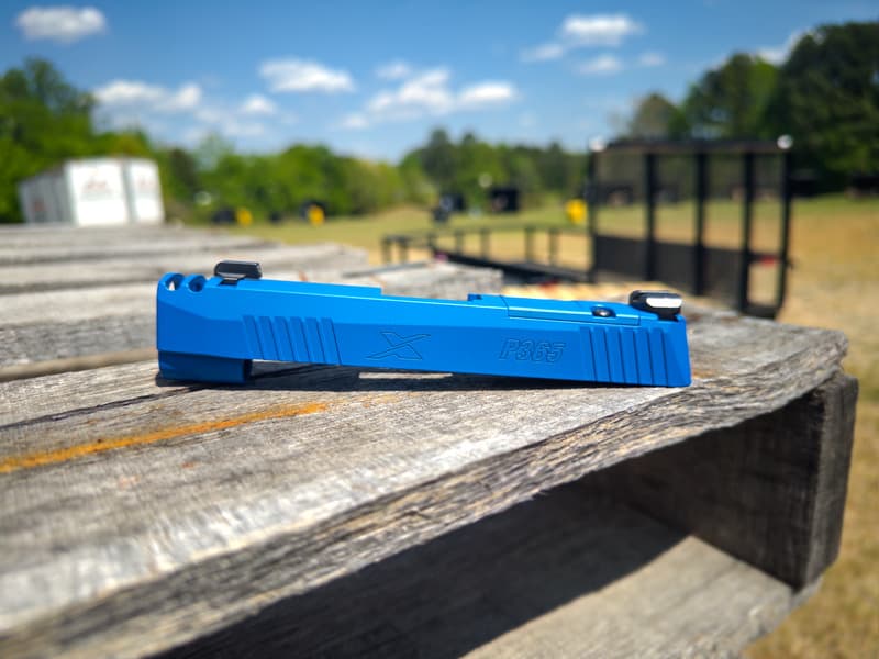 Cerakote project by Amendment Works Raleigh NC — SIG X-Macro in NRA Blue in H-171 NRA Blue