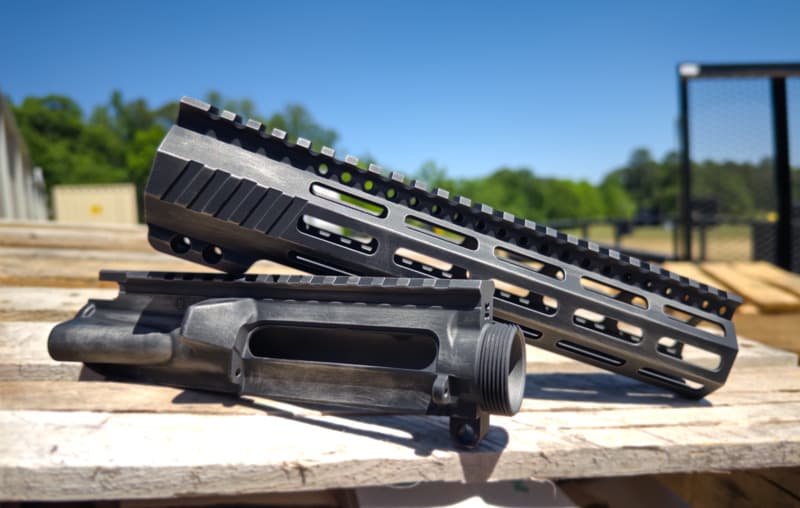 Cerakote project by Amendment Works Raleigh NC — Battleworn AR-15 Upper & Handguard in H-170 Titanium over H-146 Graphite Black
